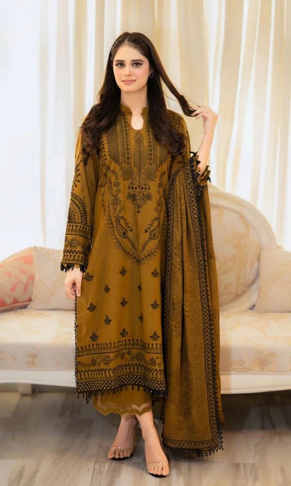 Lawn 3pc unstitched fully embroidered summer collection suit