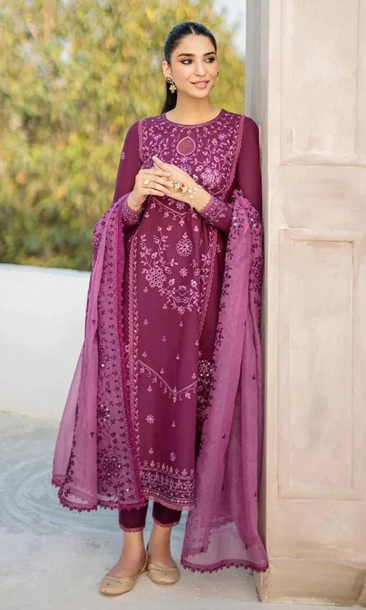 Lawn 3pc unstitched heavy embroidered suit