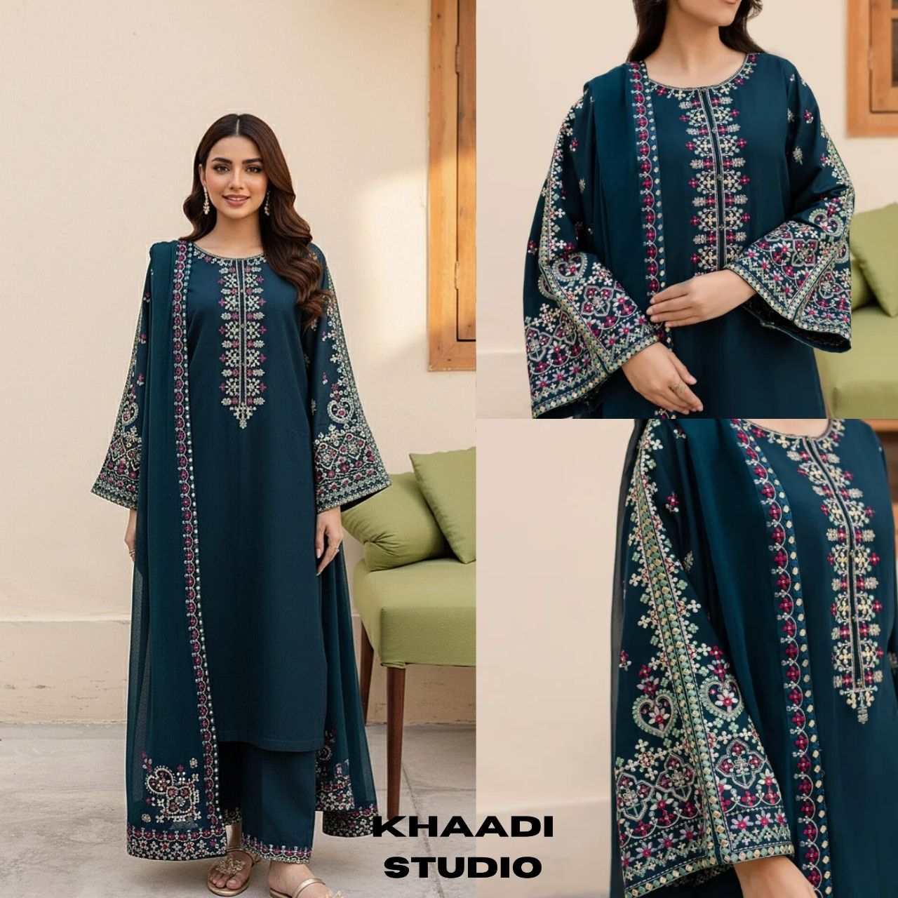 Lawn 3pc unstitched embroidered summer collection suit
