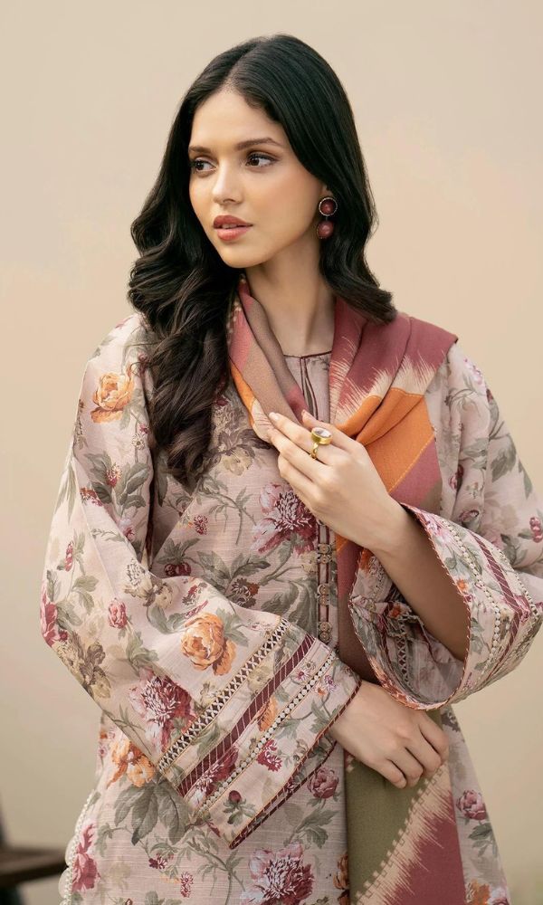 Baroque lawn unstitched 3pc digital printed suit