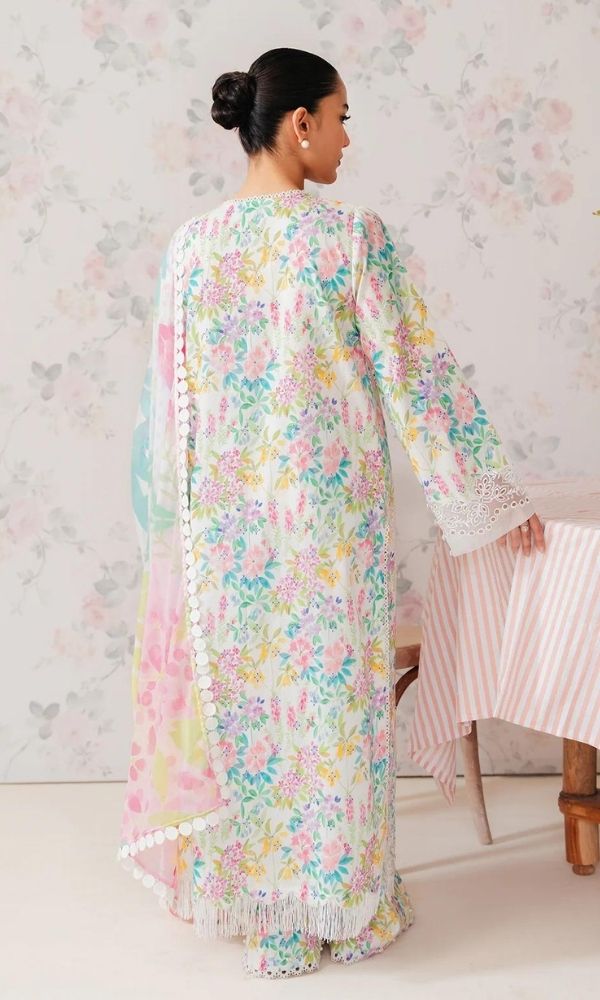 Lawn 3pc chiken kari floral digital printed suit