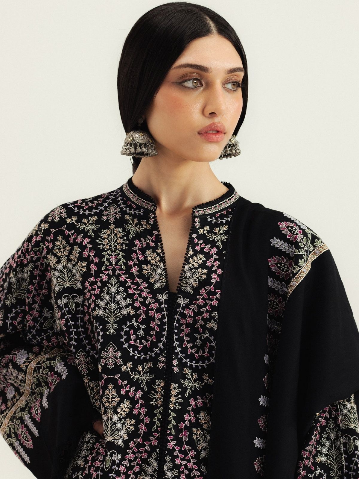 Dhanak 3pc unstitched fully embroidered winter collection suit