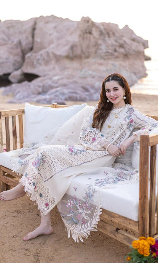 COCO Lawn chiken kari fully embroidered suit with embroidered dupatta