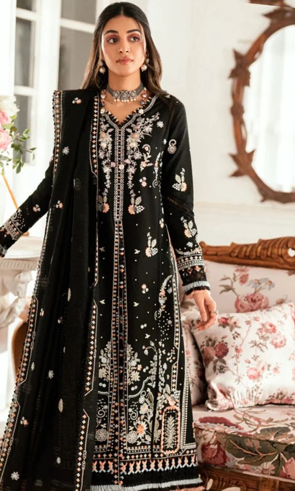 Lawn 3pc usntitched embroiered suit