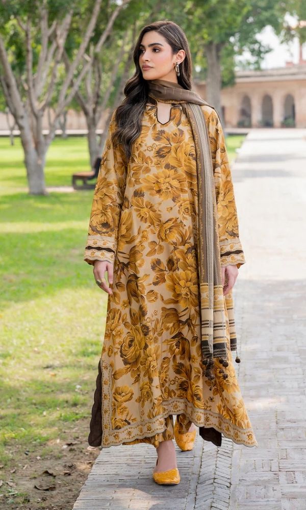 Khaddar 3pc unstitched digital printed suit