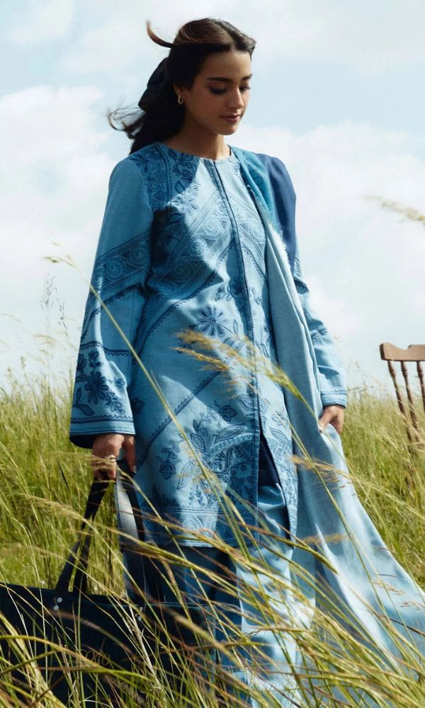 Lawn 3pc unstitched heavy embroidered suit
