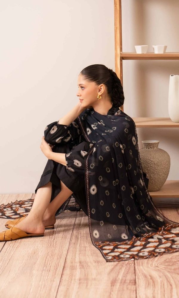 Dhanak 3pc unstitched heavy embroidered suit