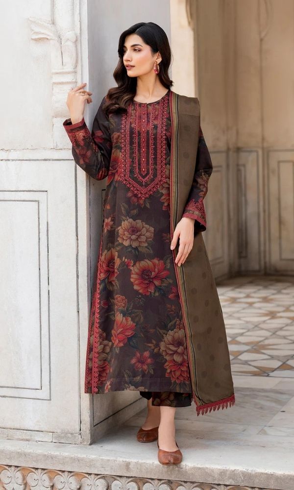 Khaddar 3pc unstitched digital printed suit