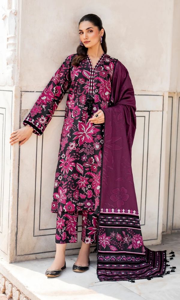 Khaddar 3pc unstitched digital printed suit
