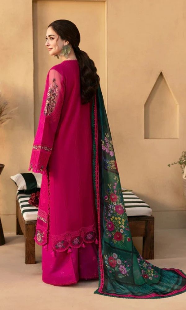 Lawn 3pc unstitched Embroidered suit