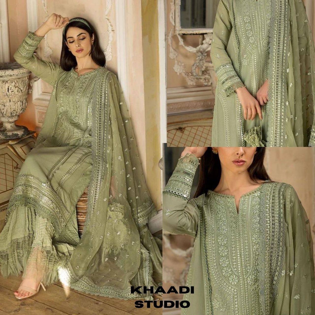 Lawn 3pc sequence embroidered suit