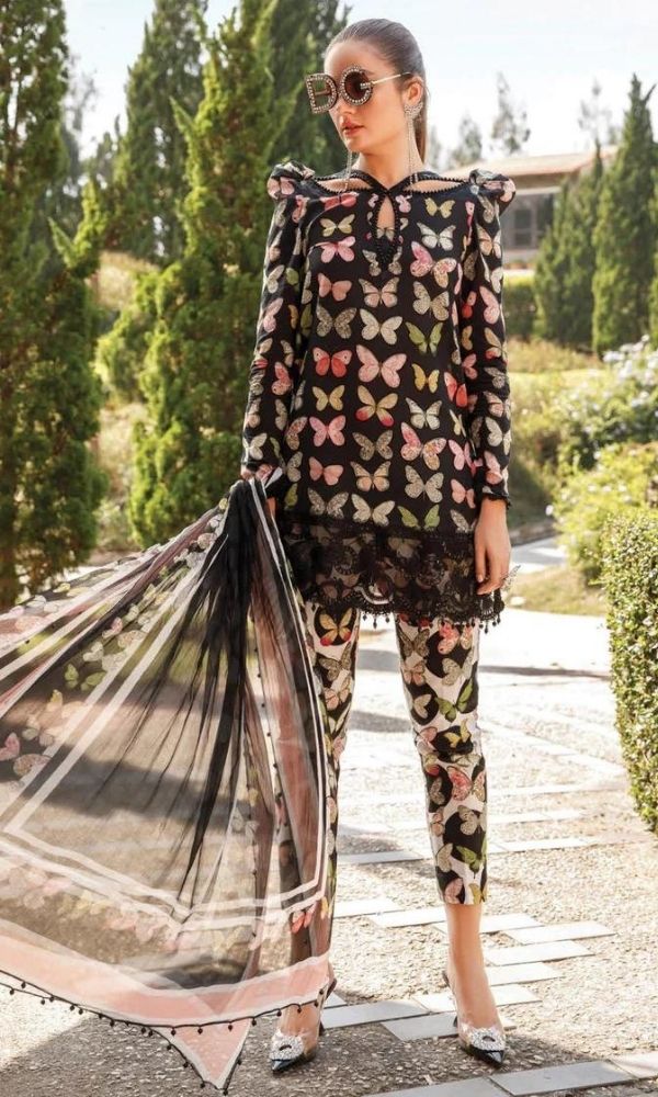 Maria b lawn digital printed 3pc suit