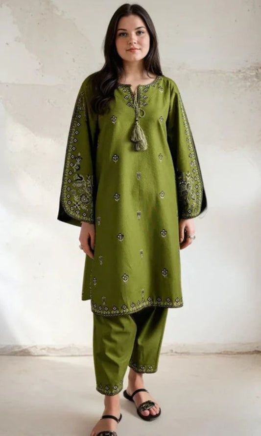 Lawn 2pc unstitched embroidered summer collection suit