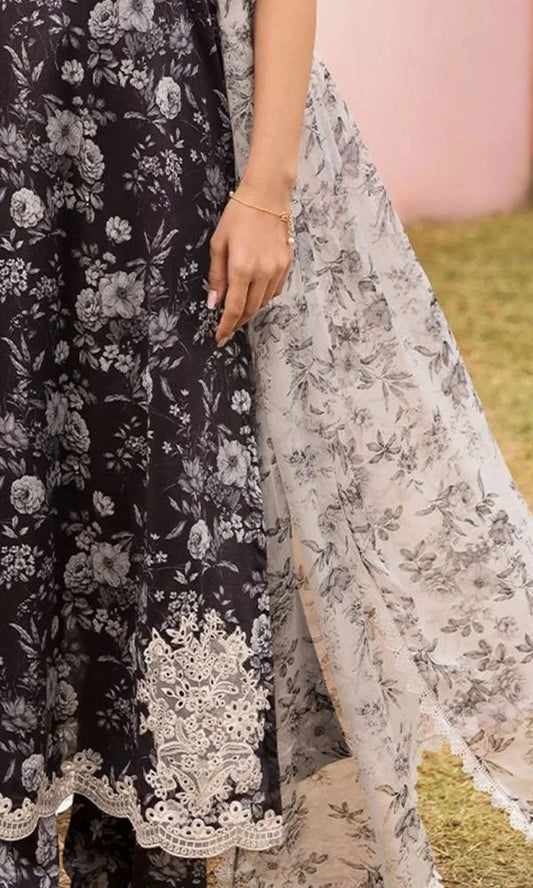 khaadi studio Lawn 3pc unstitched digital printed suit printed dupatta