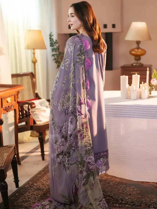 Dhanak 3pc unstitched winter collection embroidered chiken kari suit