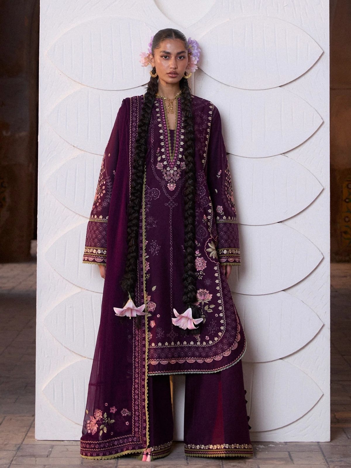 Dhanak 3pc unstitched embroidered female collection winter new arrivals suit