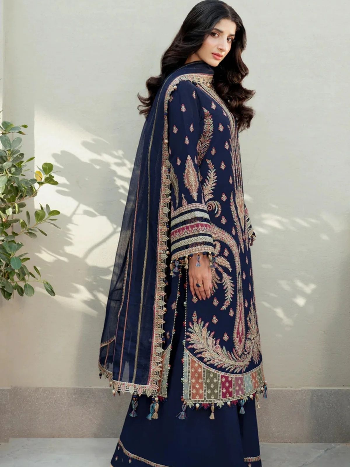 Dhanak 3pc unstitched embroidered winter collection suit