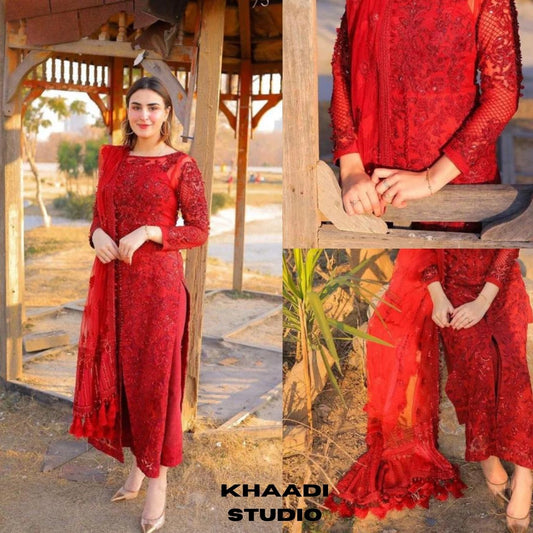 Lawn 3pc unstitched summer embroidered collection suit
