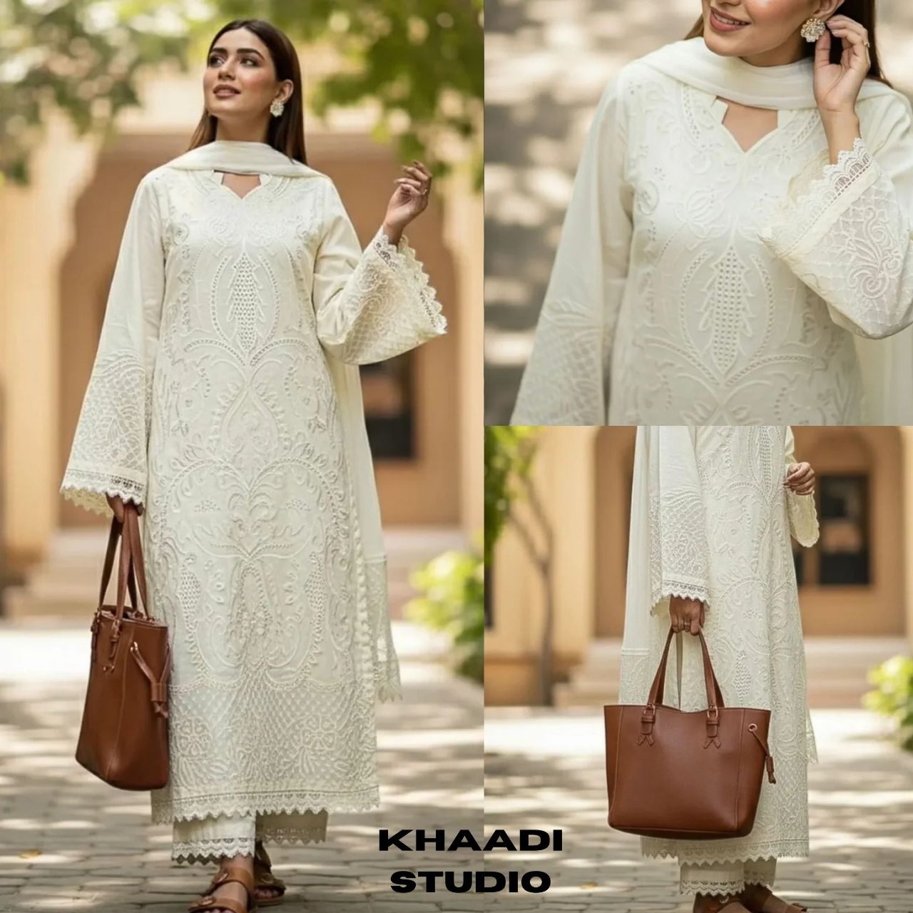 Lawn 3pc unstitche fully embroidered suit