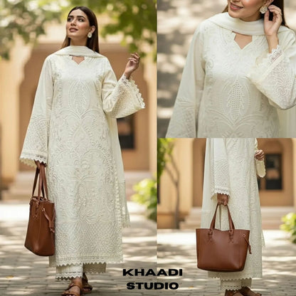 Lawn 3pc unstitche fully embroidered suit