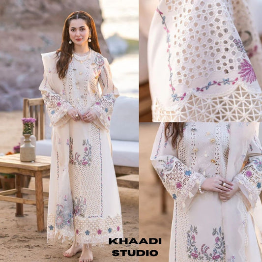 COCO Lawn chiken kari fully embroidered suit with embroidered dupatta