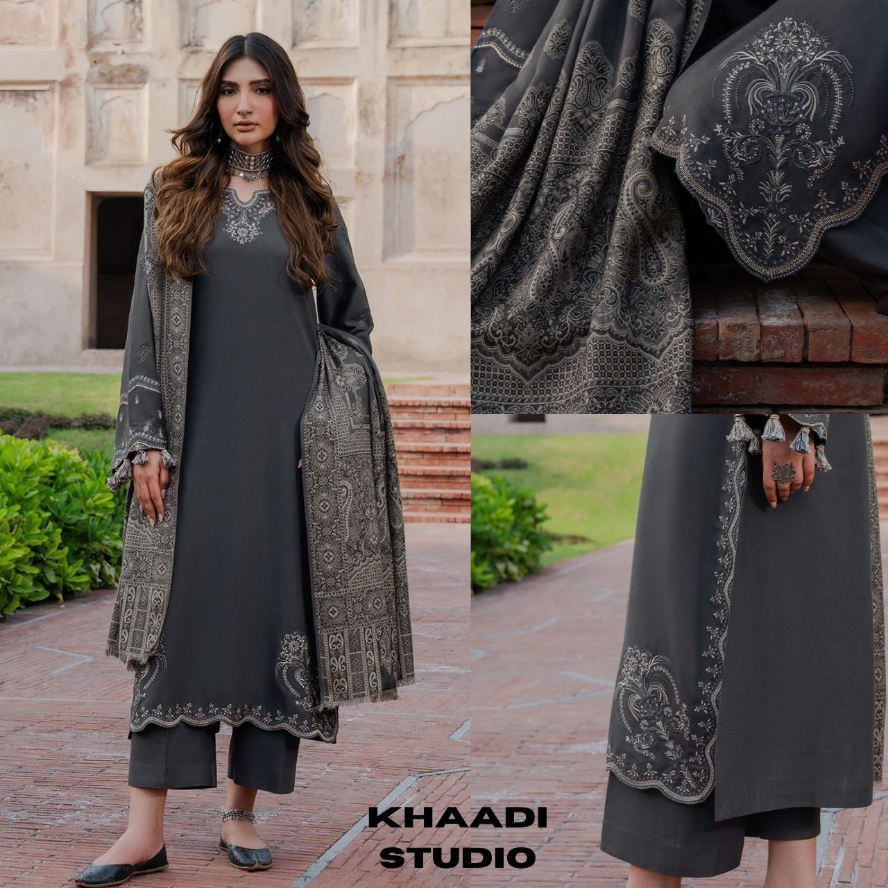 Lawn 3pc unstitched embroidered summer collection suit