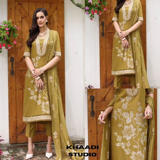 Lawn 3pc unstitched embroidered summer collection suit