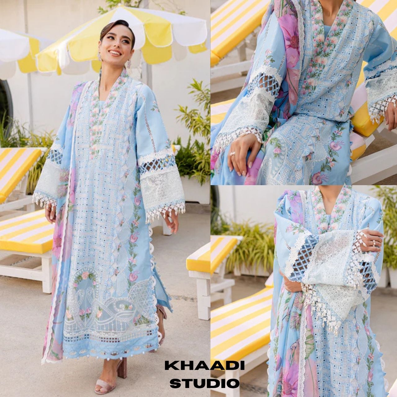 Lawn 3pc unstitched summer collection suit