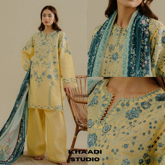 Lawn 3pc unstitched embeoired summer collection