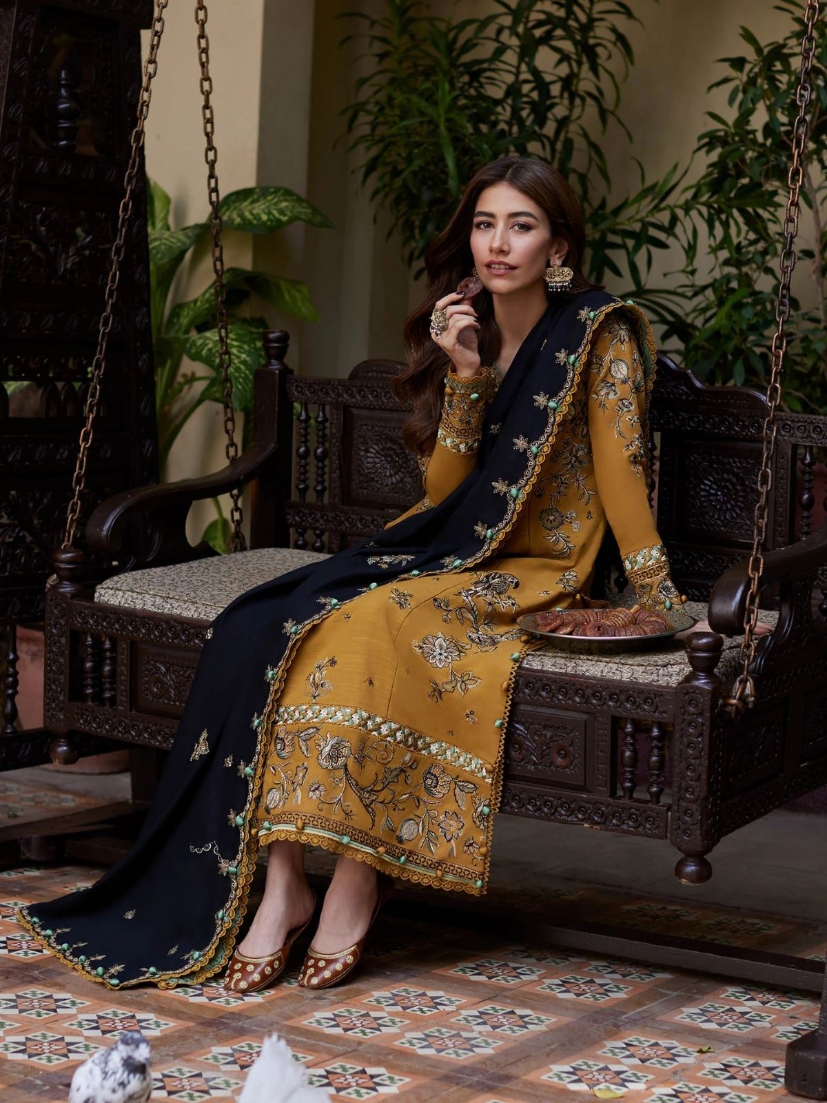 Dhanak 3pc unstitched embroidered winter collection suit