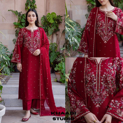 Lawn 3pc unstitched embroidered summer collection suit