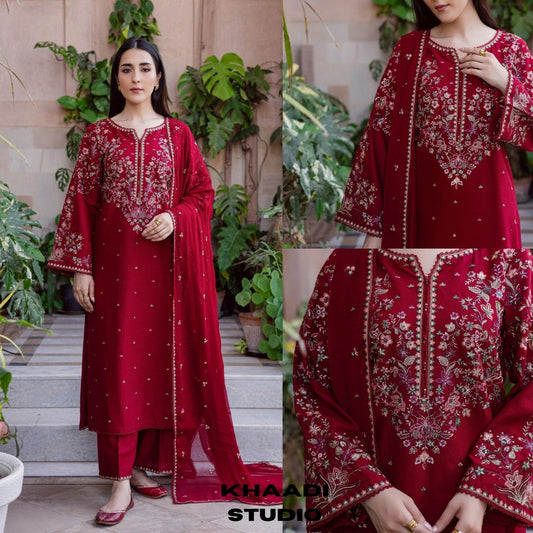 Lawn 3pc unstitched embroidered summer collection suit