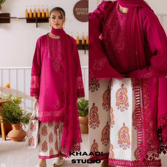 Lawn 3pc unstitched embroidered summer collection