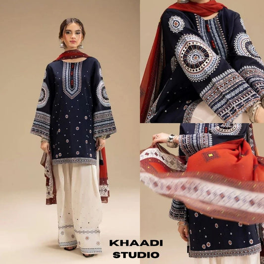 Lawn 3 pc unstitche summer embroidered collection