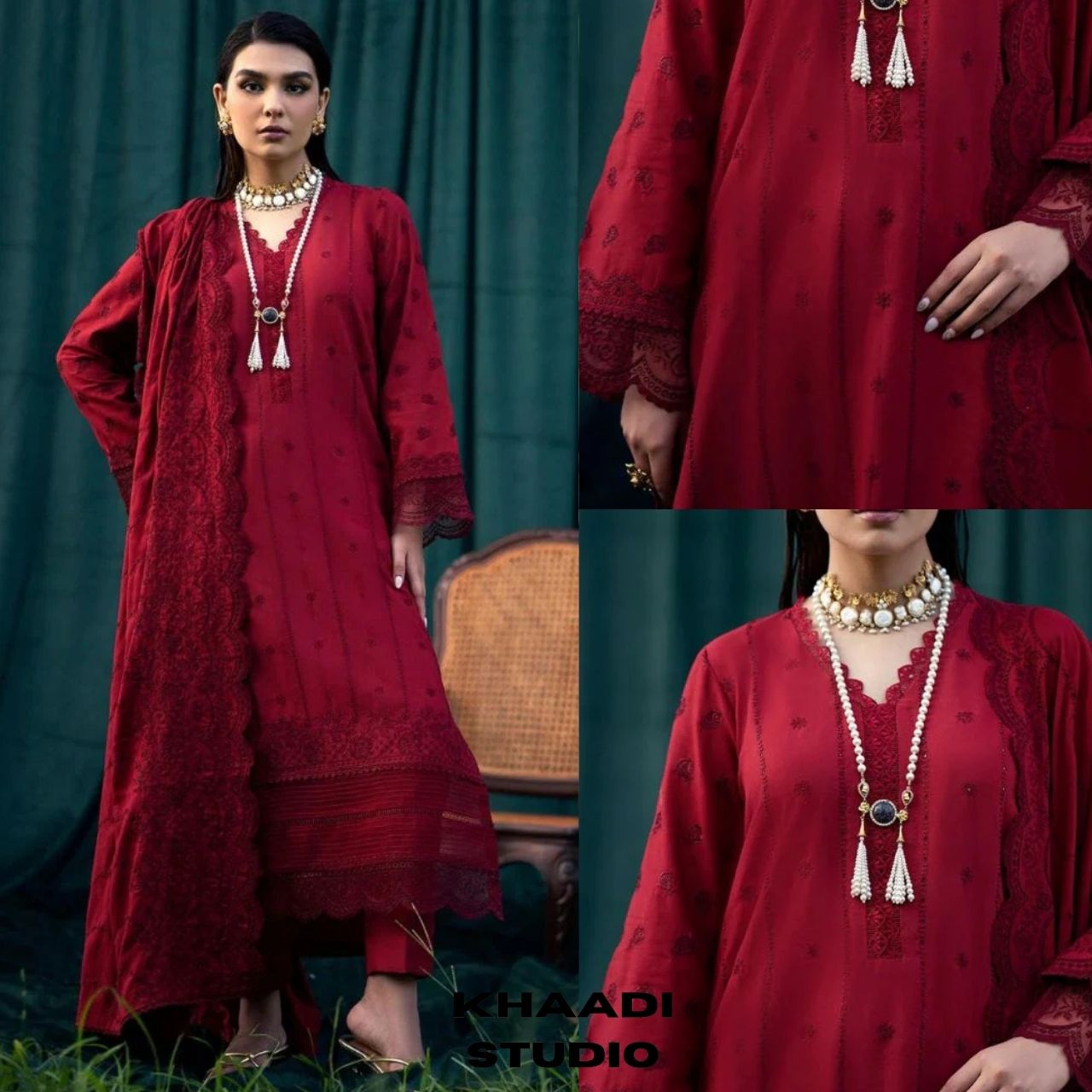 Lawn 3pc unstitched heavy embroidered suit