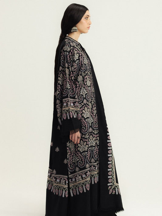 Dhanak 3pc unstitched fully embroidered winter collection suit