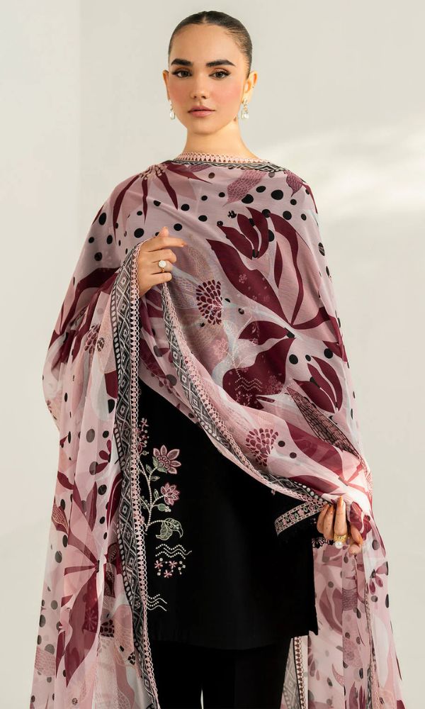 Lawn 3pc unstitched embroidered suit
