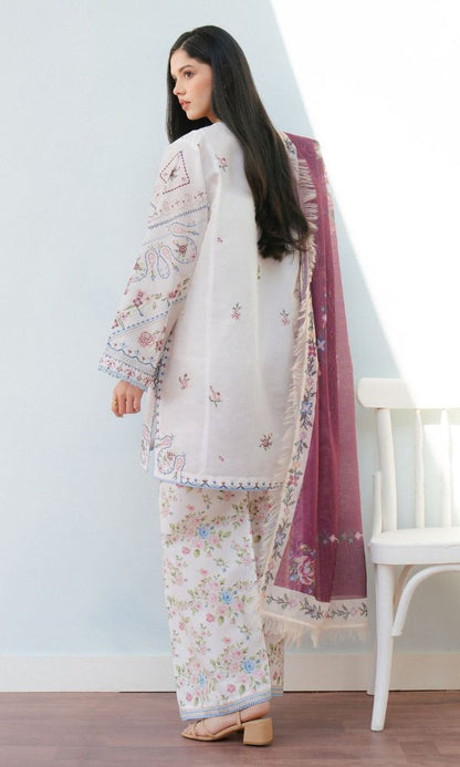 Lawn 3pc unstitched digital printed suit with voil dupatta