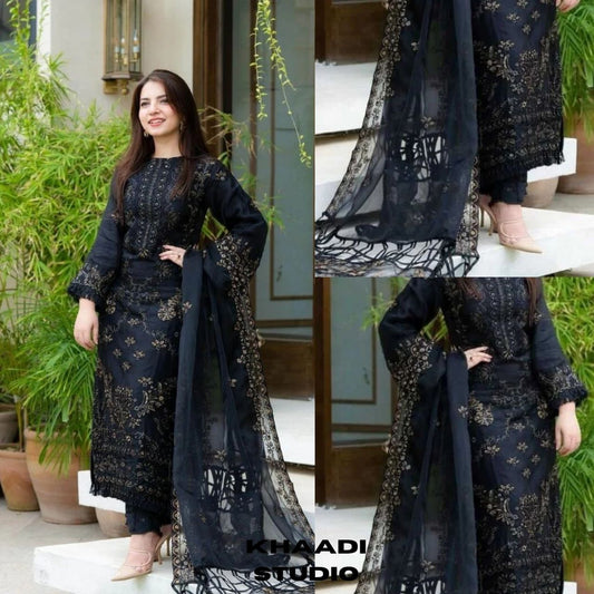 Nisa lawn 3pc unstitched heavy embroidered suit