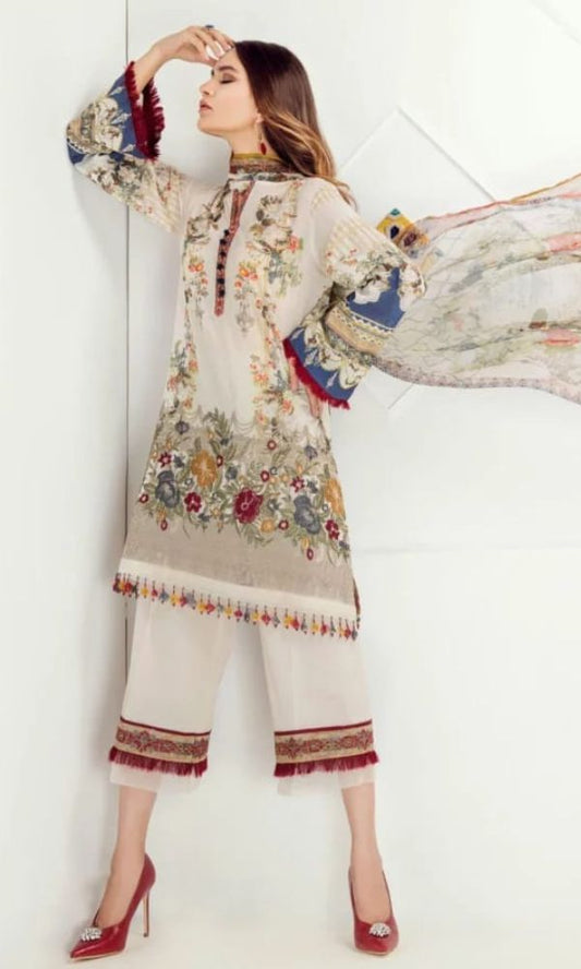 Lawn digital print shirt with monar print dupatta