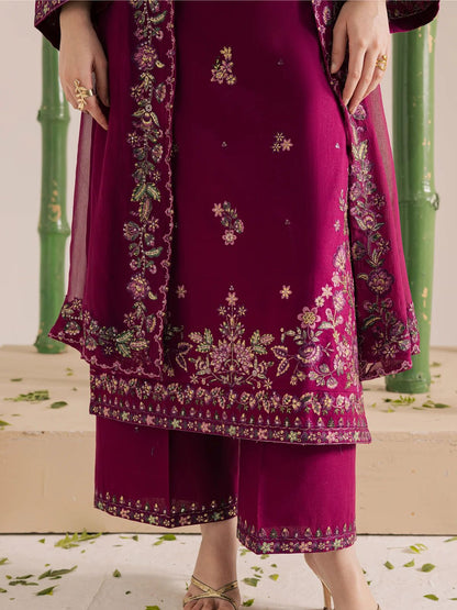 Lawn 3pc unstitched embroiered summer collection suit