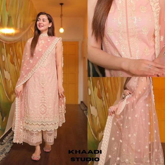 Lawn 3pc unstitched heavy embroidered suit