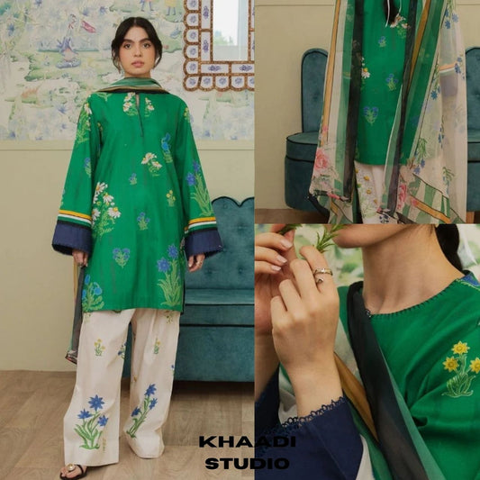 Lawn 3pc luxury digital printed suit