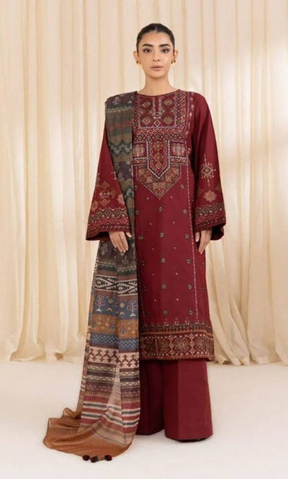 Lawn 3pc usntitched kashmiri embroidered suit