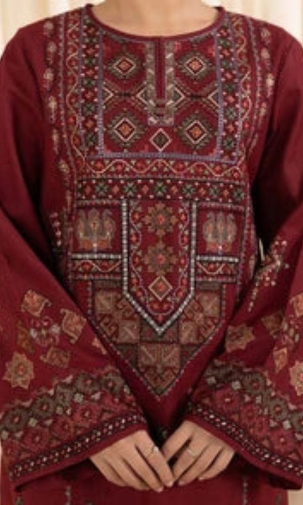 Lawn 3pc usntitched kashmiri embroidered suit