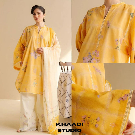 Lawn 3pc unstitched luxury digital printed suit