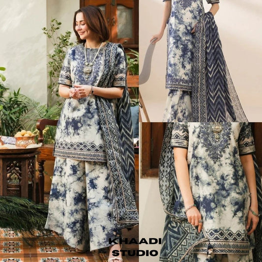 Lawn 3pc unstitched luxury digital printed suit