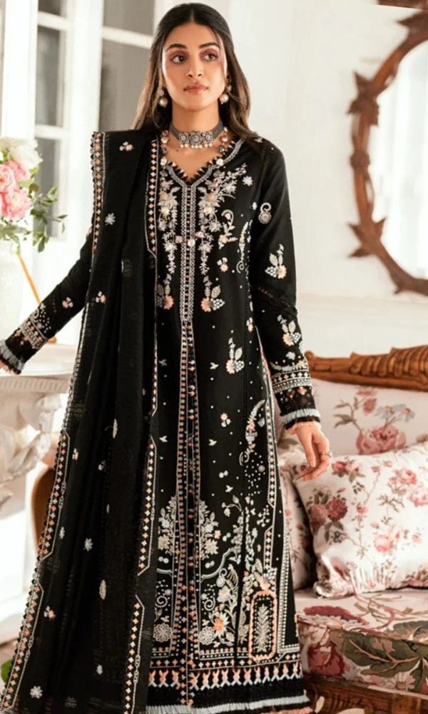 Lawn 3pc usntitched embroiered suit