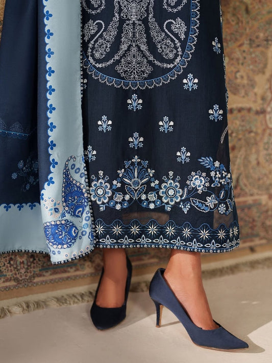 Dhanak 3pc unstitched embroidered winter collection suit