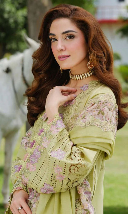 Lawn 3pc unstitched embroidered summer collection suit